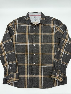 Flag & Anthem Madeflex Flannel Shirt Men's Large Button Up Plaid Stretch EUC