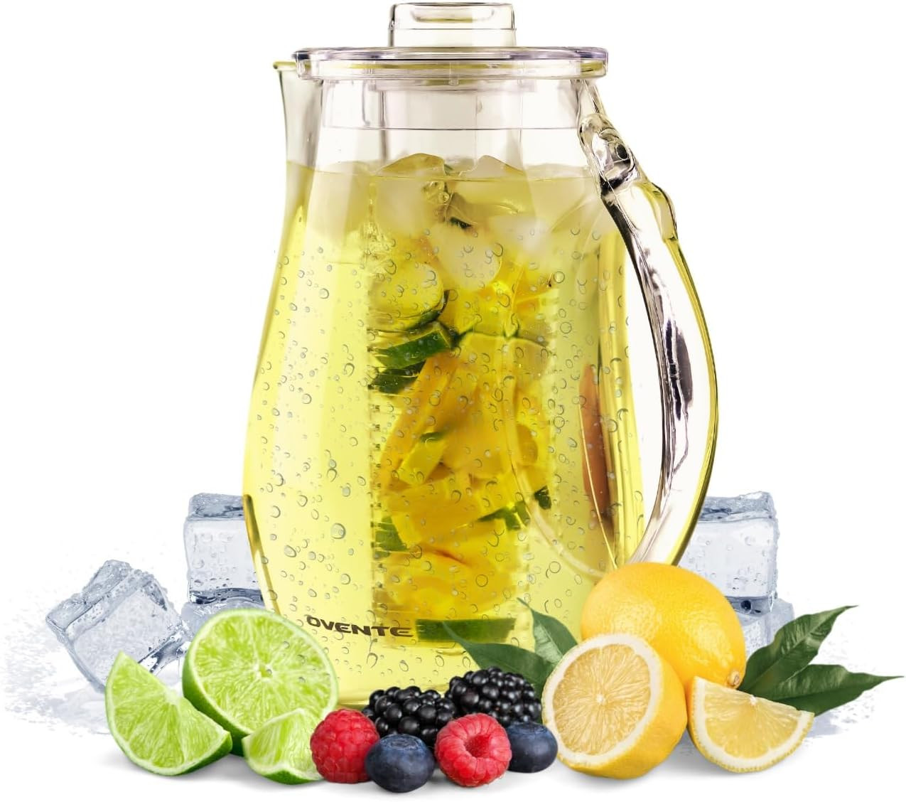 2.5L Fruit Infusion Water Pitcher BPA Free Acrylic Jug with 