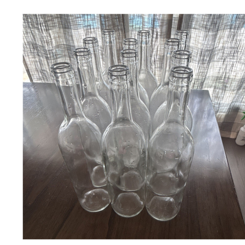 12 Clear Glass Empty Bottles for Storage, Crafts or Wedding DIY 