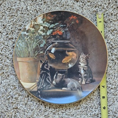 John Henry Dolph Curiosity Tabby Cats & Goldfish Bowl Curator Collection Plate