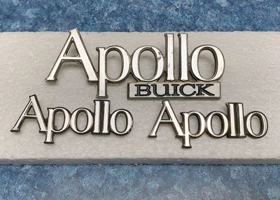 1973-1974 Buick APOLLO 3 Chrome Metal EMBLEMS/SCRIPTS 9672249 + Two 9669539 VG