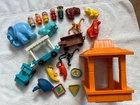 Vintage 1984 Fisher Price Zoo #916 Replacement Lot Animals & Train Little People