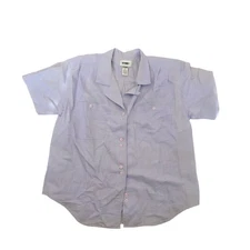 Gitano Medium Button Up Shirt Short Sleeve Lilac Career Casual Top (m5)