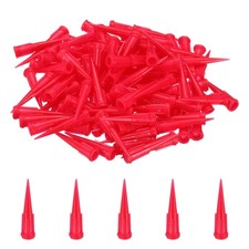 120Pcs 0.26mm Plastic Tapered Pinhead, 25 Gauge TT Blunt Tip, Transparent Red