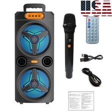 BT Speaker with Wireless Microphone Portable Speaker for Party Home Camping