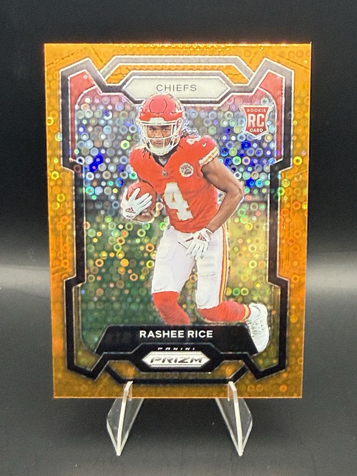 2023 Rashee Rice Panini Prizm Orange Disco Rookie Card RC #350 KC Chiefs