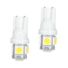 2pcs 194 T10 Led Bulb License Plate Light 168 2825 W5w 5smd Led Bulb Tag White