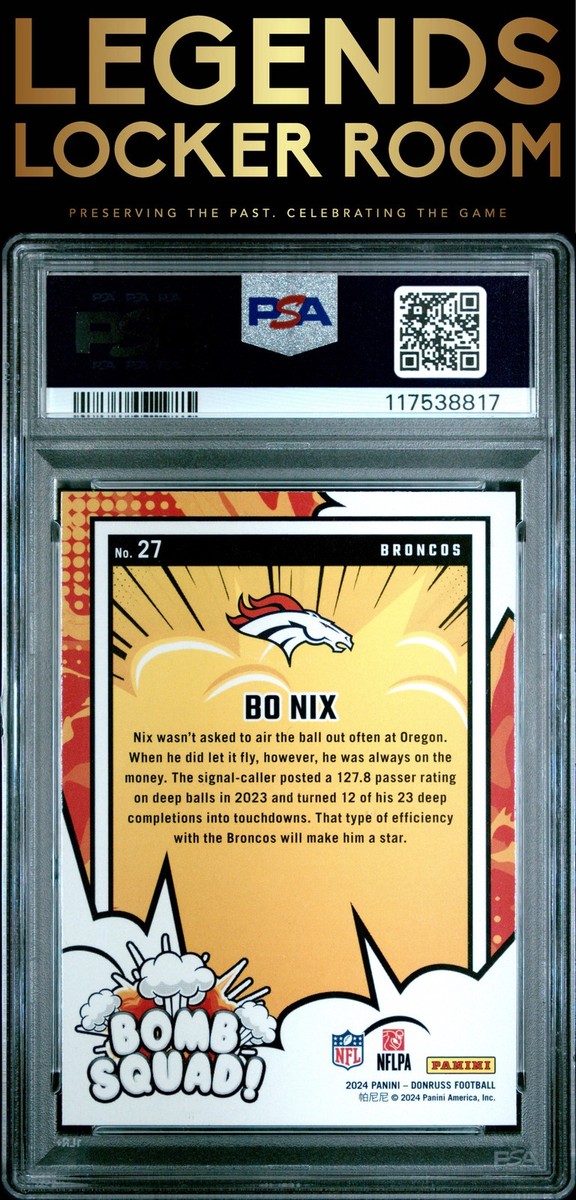 2024 Panini Donruss Bomb Squad #27 Bo Nix PSA 8 | eBay