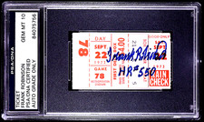 1973 Frank Robinson Signed Angels 550th HR Ticket Inscribed 