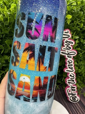 Beach Tumbler, Vacation Tumbler, Custom Tumbler, Waves Tumbler, Salt Life Tumble