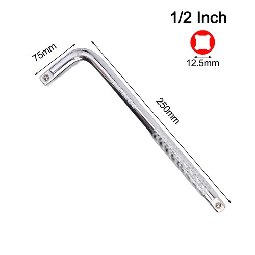 Double End Wrench Extension Socket Wrench L-Type Bent Bar Silver Color - Picture 12 of 12
