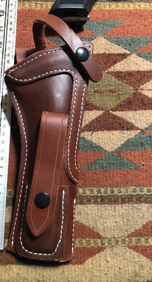 Leather Field Holster w Mag Pouch Fits Ruger Mark MK II III IV w Optic