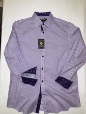 NWT M Claiborne Stretch Men's Easy Care Dress Shirt Wrinkle Free Fab Grape