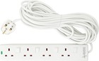 PRO ELEC PELB1942 4 Gang Switched Surge Protected Extension Lead White, 10M