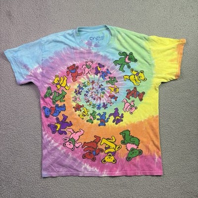 Grateful Dead Shirt Mens Large Liquid Blue Tie Dye Short Sleeve Band Tee