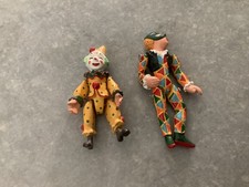 Hantel Miniature Pewter Clown and Harlequin figures