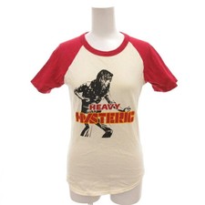 Hysteric Glamour Raglan T-Shirt F Ivory Red Heavy Girl Print Used Vintage