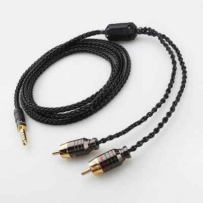 2.5/3.5/4.4mm Hifi AUX Audio Male to 2 RCA Y Male Stereo Cable Cord Wire Plug