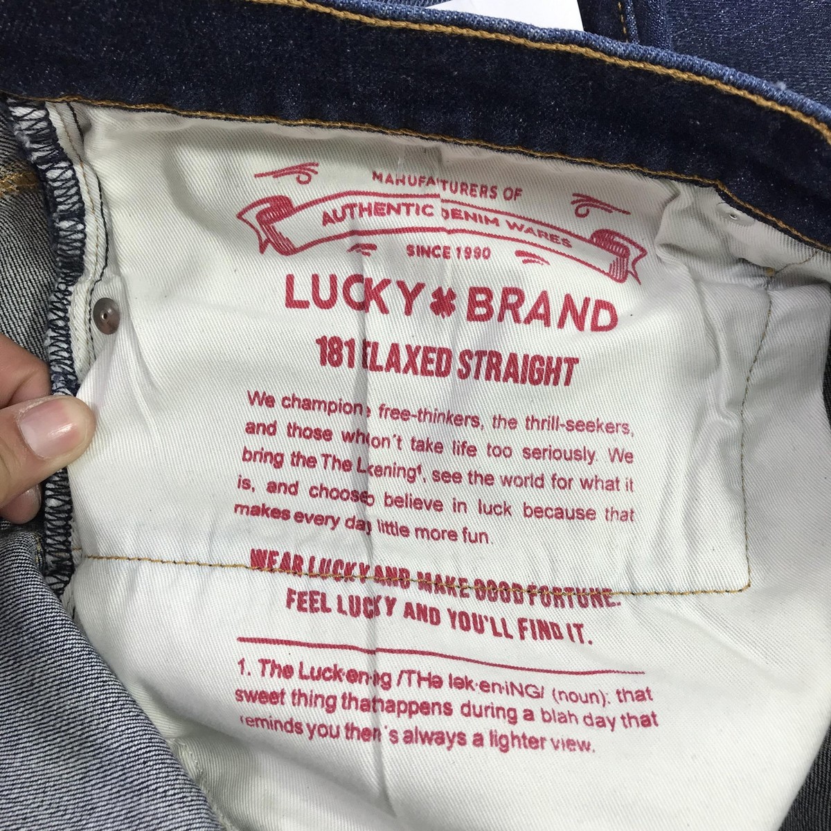ラッキー New Lucky Brand 181 Relaxed Straight Jeans Mens 46x30 Blue Med