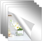 Hode 4 Pieces Self Adhesive Mirror Tiles 20x20cm (2mm Thick), 20x20cm, 4pcs 