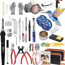 Stained Glass Starter Kit, Complete Stained Glass Making Kit with 100W S......