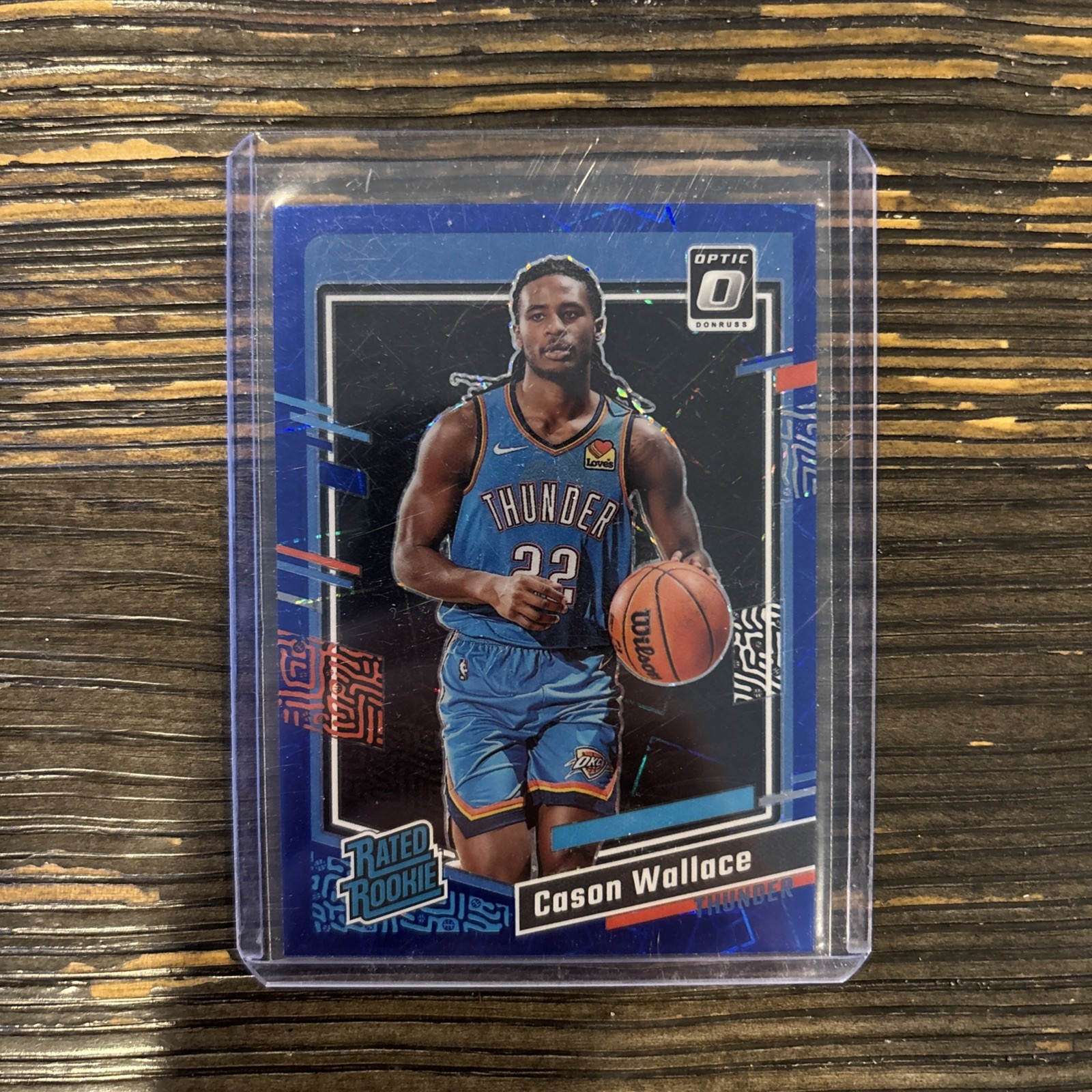 2023-24 Panini Donruss Optic Cason Wallace Rated Rookie #218 Blue Velocity Prizm