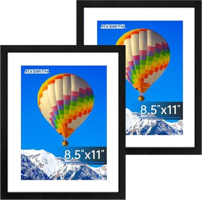 FIXSMITH 8.5x11 Picture Frame Set of 2, Photo Frame with HD Plexiglass, Display