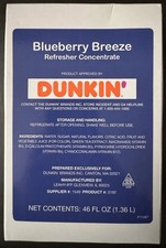 Dunkin Blueberry Breeze Refresher Concentrate 46oz New