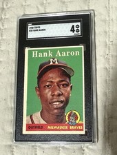 1958 TOPPS WHITE NAME #30 HANK AARON SGC 4 VG-EX