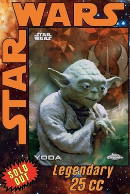 TOPPS Star Wars Card Trader Base Chrome Orange Sapphire Legendary Yoda Card 25cc