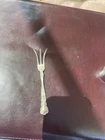 1900 Antique Gorham Sterling Silver Serving Fork 4 1/2" Very Fancy Front & Back