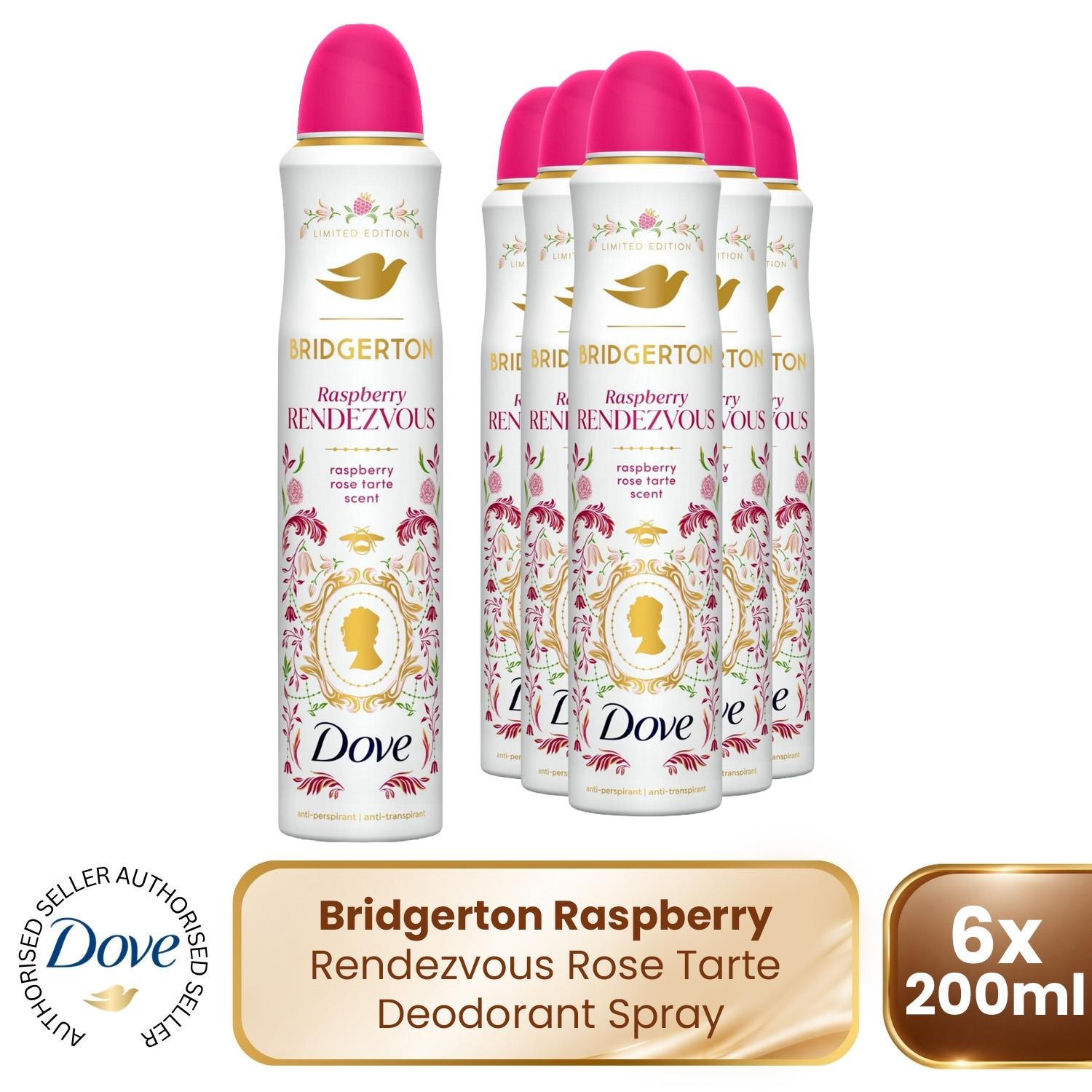 Dove Limited Edition Bridgerton Raspberry Rendezvous Aerosol Deodorant 200Ml,6Pk - Image 2