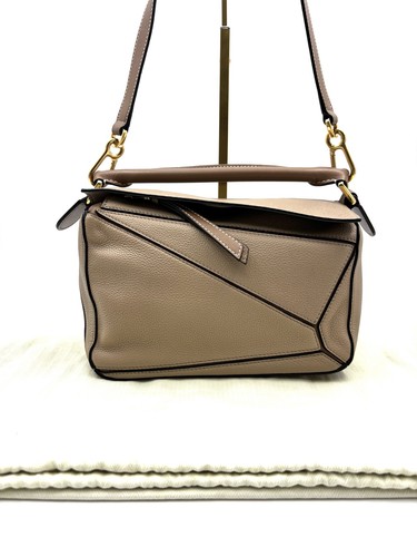 LOEWE Puzzle Small Sand Beige Cowhide Leather 3-Way Bag Duty Paid