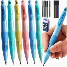 Inclock Handwriting thick mechanical pencils with grip: 2.0MM HB Pencil for k...