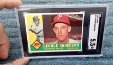 1960 George Sparky Anderson Baseball Card Philadelphia Phillies Grade SGC 5.5