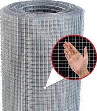 Hardware Cloth 1/2 Inch 48in x 100ft 19 Gauge Galvanized Welded Wire Mesh Fence