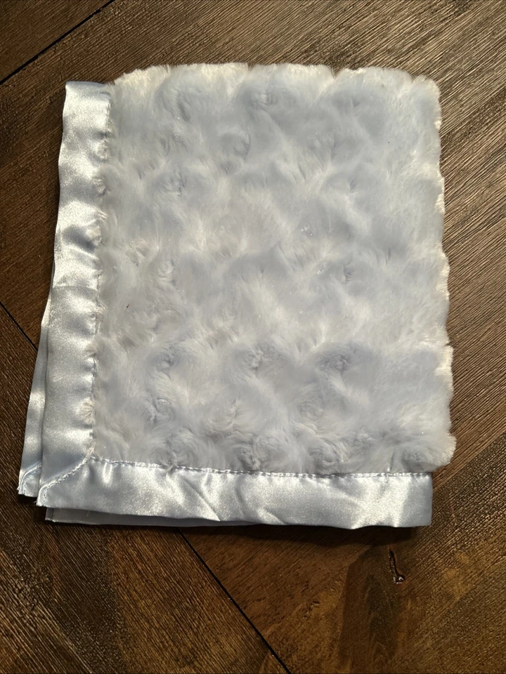 Cobertor de segurança George azul roseta redemoinho e cetim novo sem etiquetas/amoroso - Imagem 4 de 4