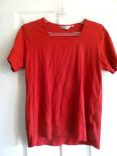 ladies preowned edingburgh wollen mill top size m 12-16 v round neck