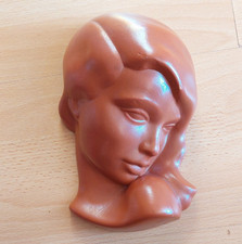 Wandmaske Guido Riffarth Keramik schöne Dame Mod. 535 50 er Jahre Rockabilly