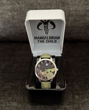 Brand New w/box Star Wars Mandalorian The Child Grogu Watch Leather Strap