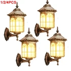 1-4Pack LED Solar Wall Lantern Light Dusk To Dawn Sconce Lamp Porch Outdoor Lamp