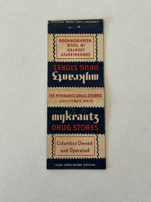 Mykrantz Drug Stores Cleveland Ohio Matchbook Cover 470