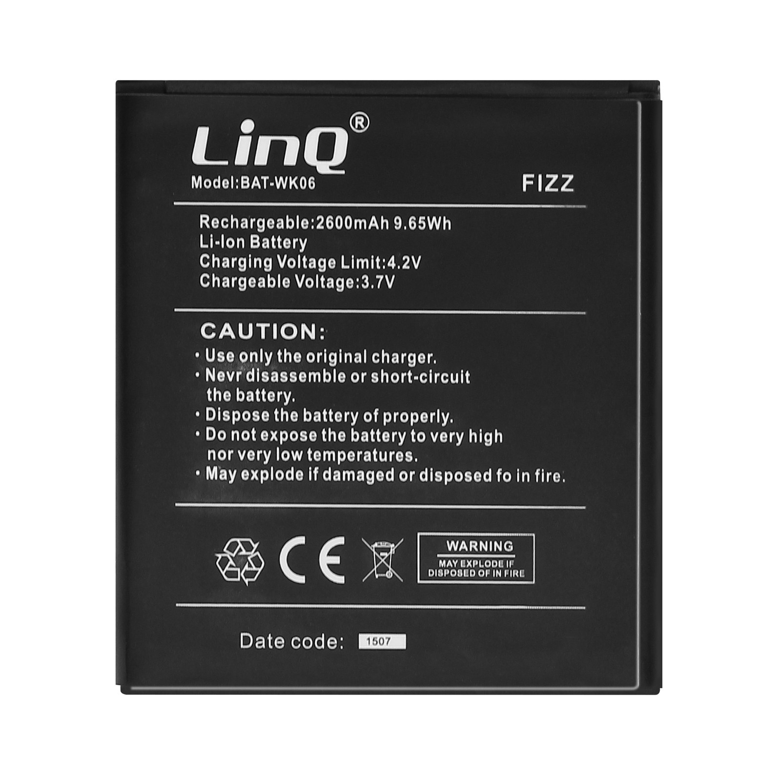 Batteria Wiko Fizz LinQ 2600mAh accumulateur de rechange amovible noir
