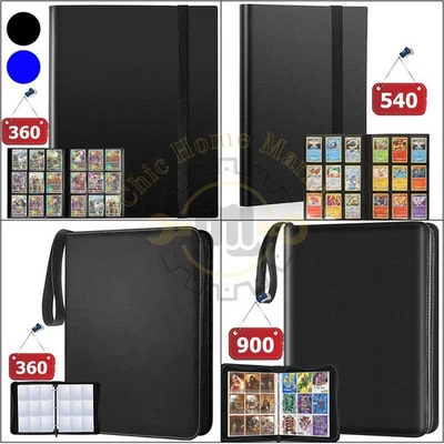 NOVA-TRENDSHOP 9 Pocket Card Binder Premium Zip Trading Card Binder Double Sided Pocket Binder
