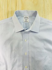 Brooks Brothers Mens Non Iron Slim Fit Sky Blue Long Sleeve Dress Shirt Sz 16-35