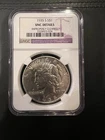 KEY DATE 1935-S Peace Silver $1 Dollar NGC UNC Details Cleaned