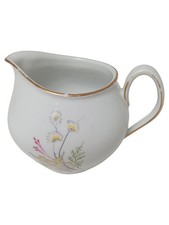 SCHIRNDING Milchkännchen Vintage Porzellan Weiß Blumenmuster 7cm