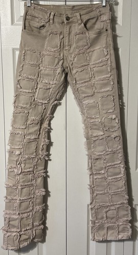 Vicious Denim Men’s Stacked Boot Cut Low Rise Khaki Jeans Size 30x38 (29x37) - Picture 11 of 12