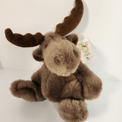 Mary Meyer 1992 ''Mini-Foot Loose Moose'' Plush 8'' Sitting Vintage Stuffed W/ TAG