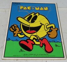 Playskool Pac Man Puzzle 1982 Made in USA 16 Pc Pac-Man Used Tray 360-4 Let's Go